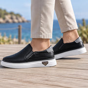 Keir Men's Leather Slip-On Sneakers - Black - Sneakers - Michael Verde - Image 2