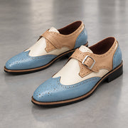 Killian Men's Two-Tone Monk-Strap Brogues - Blue - male - Michael Verde - Image 3