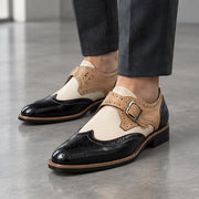 Killian Men's Two-Tone Monk-Strap Brogues - Black - Men's Footwear > Dress Shoes > Monk Strap Shoes - Michael Verde - Image 1