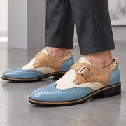 Killian Men's Two-Tone Monk-Strap Brogues - Blue - Men's Footwear > Dress Shoes > Monk Strap Shoes - Michael Verde - Image 2