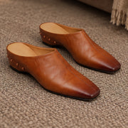 Kilmara Women's Square Toe Leather Mules - Sienna Brown - footwear - Michael Verde - Image 4