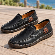 Langdon Men's Moc-Toe Leather Loafers - Black - male - Michael Verde - Image 4
