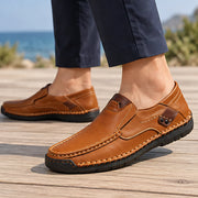 Langdon Men's Moc-Toe Leather Loafers - Light Brown - Shoes - Michael Verde - Image 2