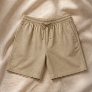 Larkin Coastal Relaxed-Fit Linen Shorts - Khaki - cotton linen - Michael Verde - Image 4