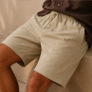 Larkin Coastal Relaxed-Fit Linen Shorts - Khaki - men's shorts - Michael Verde - Image 2