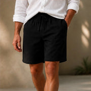 Larkin Coastal Relaxed-Fit Linen Shorts - Black - Shorts - Michael Verde - Image 1