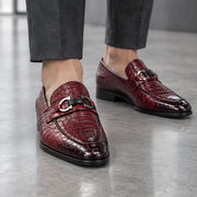Laszlo Men's Croc-Embossed Buckle Loafers - Red - Men's Footwear > Loafers - Michael Verde - Image 1