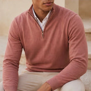 Leander Quarter-Zip Knit Sweater - Pink - male - Michael Verde - Image 2