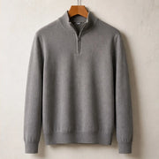 Leander Quarter-Zip Knit Sweater - Gray - Men's Clothing > Sweaters & Cardigans > Quarter-Zip Sweaters - Michael Verde - Image 3
