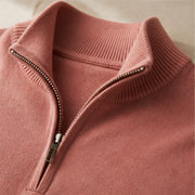 Leander Quarter-Zip Knit Sweater - Pink - men's clothing - Michael Verde - Image 4