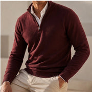 Leander Quarter-Zip Knit Sweater - Red - male - Michael Verde - Image 2