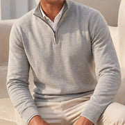 Leander Quarter-Zip Knit Sweater - Light Gray - male - Michael Verde - Image 2