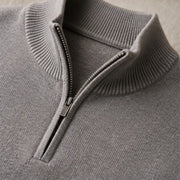 Leander Quarter-Zip Knit Sweater - Gray - men's clothing - Michael Verde - Image 4