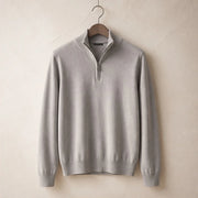 Leander Quarter-Zip Knit Sweater - Light Gray - Men's Clothing > Sweaters & Cardigans > Quarter-Zip Sweaters - Michael Verde - Image 3