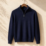 Leander Quarter-Zip Knit Sweater - Blue - Men's Clothing > Sweaters & Cardigans > Quarter-Zip Sweaters - Michael Verde - Image 3