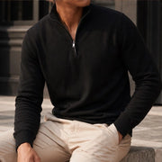 Leander Quarter-Zip Knit Sweater - Black - male - Michael Verde - Image 2
