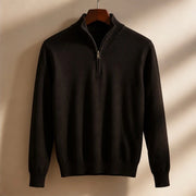 Leander Quarter-Zip Knit Sweater - Black - Men's Clothing > Sweaters & Cardigans > Quarter-Zip Sweaters - Michael Verde - Image 3