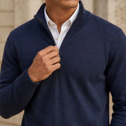 Leander Quarter-Zip Knit Sweater - Blue - male - Michael Verde - Image 2