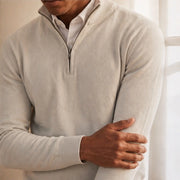 Leander Quarter-Zip Knit Sweater - White - male - Michael Verde - Image 2