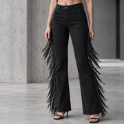 Leandra Women's Fringe Bootcut Jeans - Black - Clothing > Pants > Fringe Bootcut Jeans - Michael Verde - Image 1