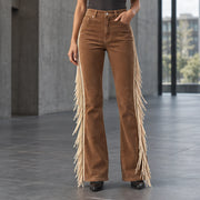 Leandra Women's Fringe Bootcut Jeans - Brown - Clothing > Pants > Fringe Bootcut Jeans - Michael Verde - Image 1