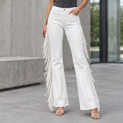 Leandra Women's Fringe Bootcut Jeans - White - Clothing > Pants > Fringe Bootcut Jeans - Michael Verde - Image 1