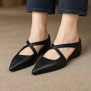 Leonelle Women's Pointed-Toe Leather Mules - Black - female - Michael Verde - Image 3