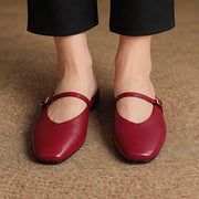 Lisandra Women's Leather Square Toe Mules - Red - female - Michael Verde - Image 3