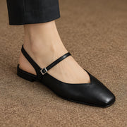 Lisandra Women's Leather Square Toe Mules - Black - Women's Footwear > Mules > Mary Jane Mules - Michael Verde - Image 1