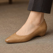 Lorena Women's Leather Almond-Toe Flats - Apricot - Women's Footwear > Flats > Wedge Flats - Michael Verde - Image 1
