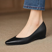 Lorena Women's Leather Almond-Toe Flats - Black - Women's Footwear > Flats > Wedge Flats - Michael Verde - Image 1
