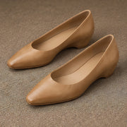 Lorena Women's Leather Almond-Toe Flats - Apricot - female - Michael Verde - Image 4