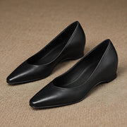 Lorena Women's Leather Almond-Toe Flats - Black - female - Michael Verde - Image 4