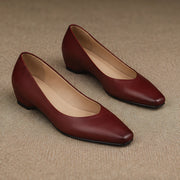Lorena Women's Leather Almond-Toe Flats - Red - female - Michael Verde - Image 4