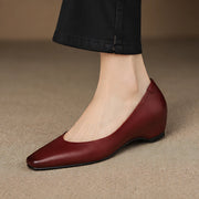 Lorena Women's Leather Almond-Toe Flats - Red - Women's Footwear > Flats > Wedge Flats - Michael Verde - Image 1
