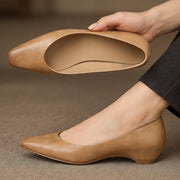 Lorena Women's Leather Almond-Toe Flats - Apricot - Women's Shoes - Michael Verde - Image 2