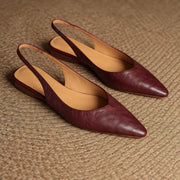 Lucetta Women's Leather Slingback Pumps - Burgundy - Women's Footwear > Pumps > Slingback Pumps - Michael Verde - Image 4