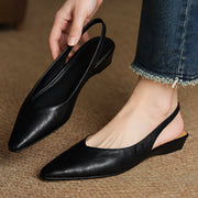 Lucetta Women's Leather Slingback Pumps - Black - Women's Shoes - Michael Verde - Image 2