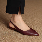 Lucetta Women's Leather Slingback Pumps - Burgundy - Women's Footwear > Pumps > Slingback Pumps - Michael Verde - Image 1