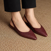 Lucetta Women's Leather Slingback Pumps - Burgundy - female - Michael Verde - Image 3