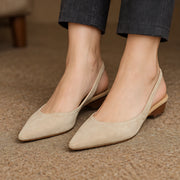 Lucetta Women's Leather Slingback Pumps - Beige - female - Michael Verde - Image 3