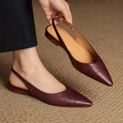 Lucetta Women's Leather Slingback Pumps - Burgundy - Women's Shoes - Michael Verde - Image 2