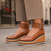 Maddison Croc Leather Platforms - Rich Brown - croc leather - Michael Verde - Image 4