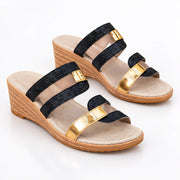 Madeleine Women's Cushioned Glitter Slide Sandals - Midnight Gleam - #EverydayElevated - Michael Verde - Image 2