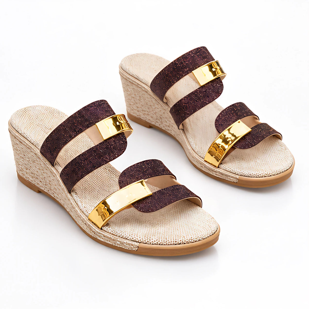 Madeleine Women's Cushioned Glitter Slide Sandals - Truffle Gold - #EverydayElevated - Michael Verde - Image 2