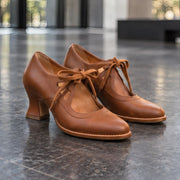 Marguerite Women's Polished Leather Almond-Toe Pumps - Brown - female - Michael Verde - Image 3