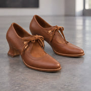 Marguerite Women's Polished Leather Almond-Toe Pumps - Brown - women's heels - Michael Verde - Image 5