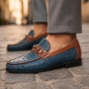 Marlow Leather Loafers - Blue - Shoes - Michael Verde - Image 1