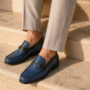 Marlow Leather Loafers - Dark Blue - men's loafers - Michael Verde - Image 2