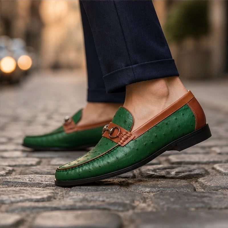 Marlow Leather Loafers - Green - Shoes - Michael Verde - Image 1